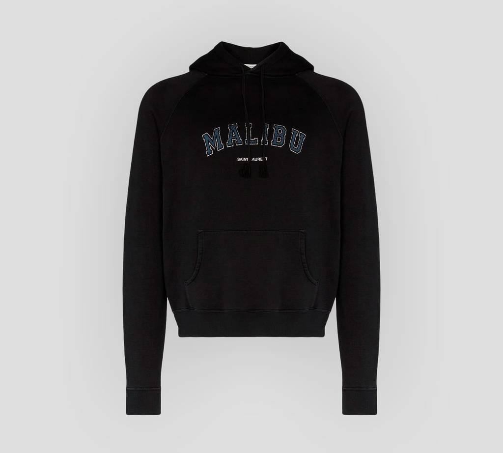 Saint Laurent - SWEATER HOODIE MALIBÚ CON BOLSILLO FRONTAL
