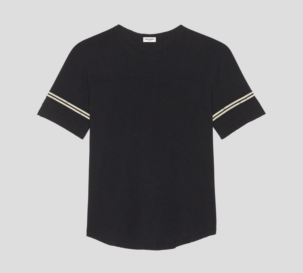 Saint Laurent - FRANELA CUELLO REDONDO CON BIES DESGASTADO