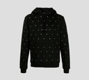 Saint Laurent - SWEATER HOODIE REMACHADO CON ARANDELAS