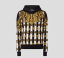 Versace Jeans Couture - SWEATER HODDIE CON ESTAMPADO GARLAND Y RAYAS