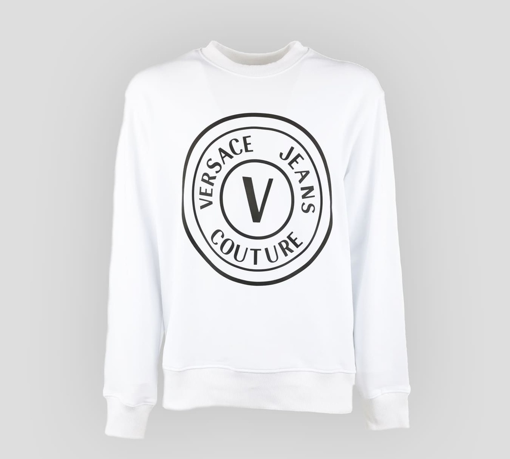Versace Jeans Couture - SWEATER CUELLO REDONDO CON LOGO ESTAMPADO AL FRENTE