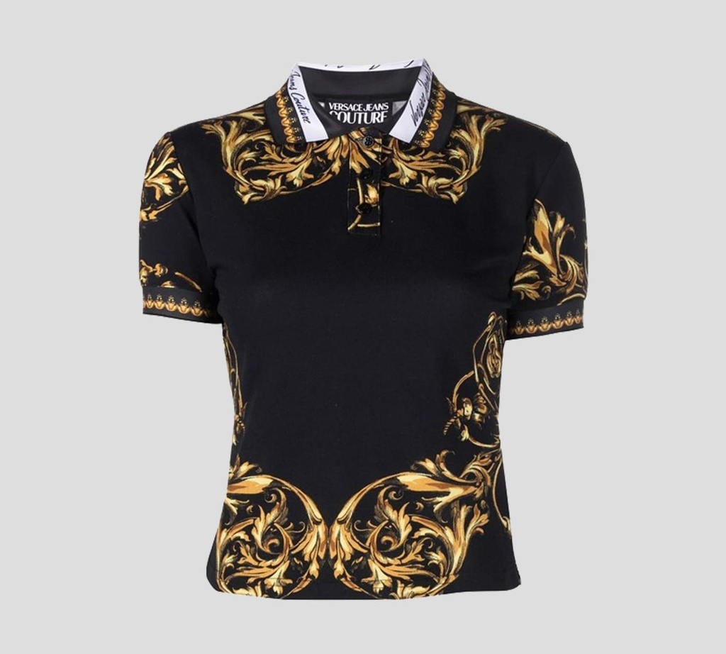 Versace Jeans Couture - POLO CON ESTAMPADO GARLAND Y FIRMA VJC SOBRE EL CUELLO