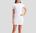 Versace Jeans Couture - VESTIDO DE ALGODÓN MANGA CORTA CON LOGO VJC FRONTAL TORNASOLADO