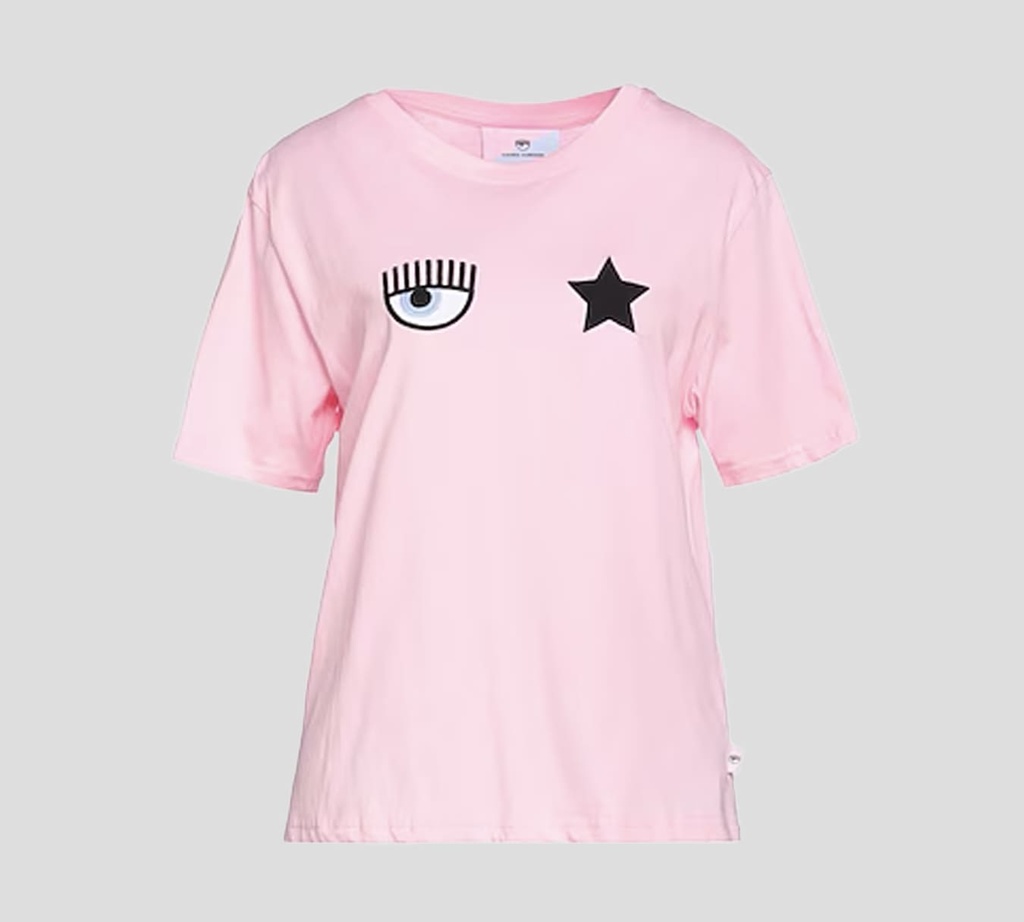 Chiara Ferragni - FRANELA MANGA CORTA CON LOGO DE OJO Y ESTRELLA BORDADOS SOBRE EL PECHO