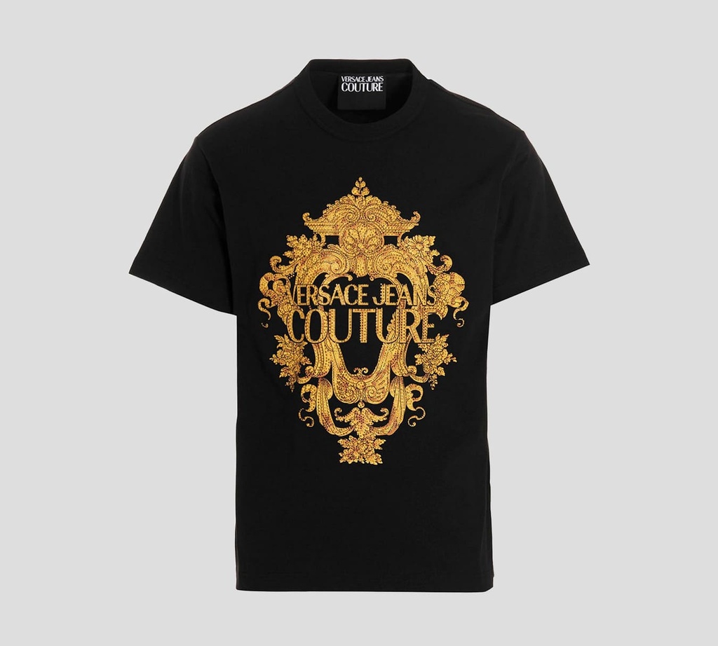 Versace Jeans Couture - FRANELA CON ESTAMPADO VJC GARLAND Y CRISTALES AL FRENTE
