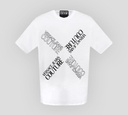 Versace Jeans Couture - FRANELA CUELLO REDONDO CON ESTAMPADO VJC EN FORMA DE "X" FRONTAL