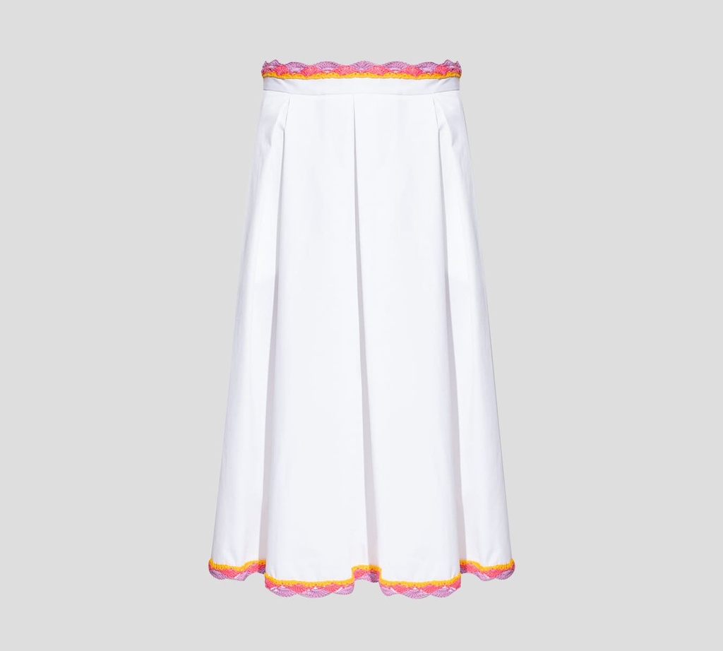 Moschino - FALDA PLISADA CON DETALLE DE TEJIDO CROCHET