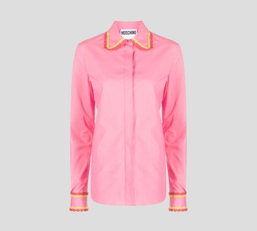 Moschino - CAMISA MANGA LARGA CON ADORNO TEJIDO EN CROCHET
