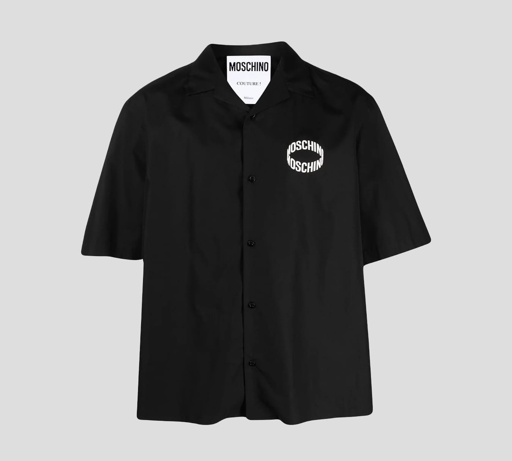 Moschino - CAMISA MANGA CORTA ABOTONADA CON LOGO SOBRE EL PECHO