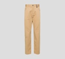 Moschino - PANTALÓN DE GABARDINA CORTE CLÁSICO CON PLACA METÁLICA SOBRE TRABILLA