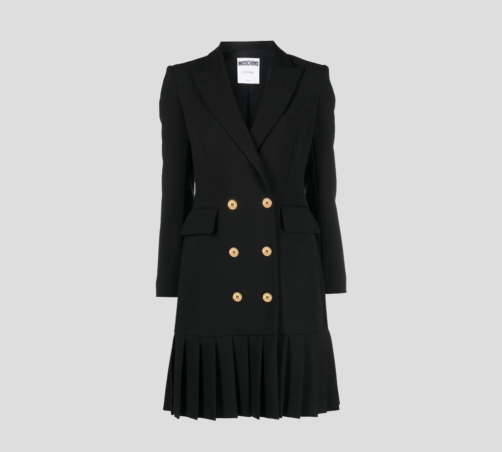 Moschino - VESTIDO CON CORTE  DE BLAZER Y FALDA PLISADA
