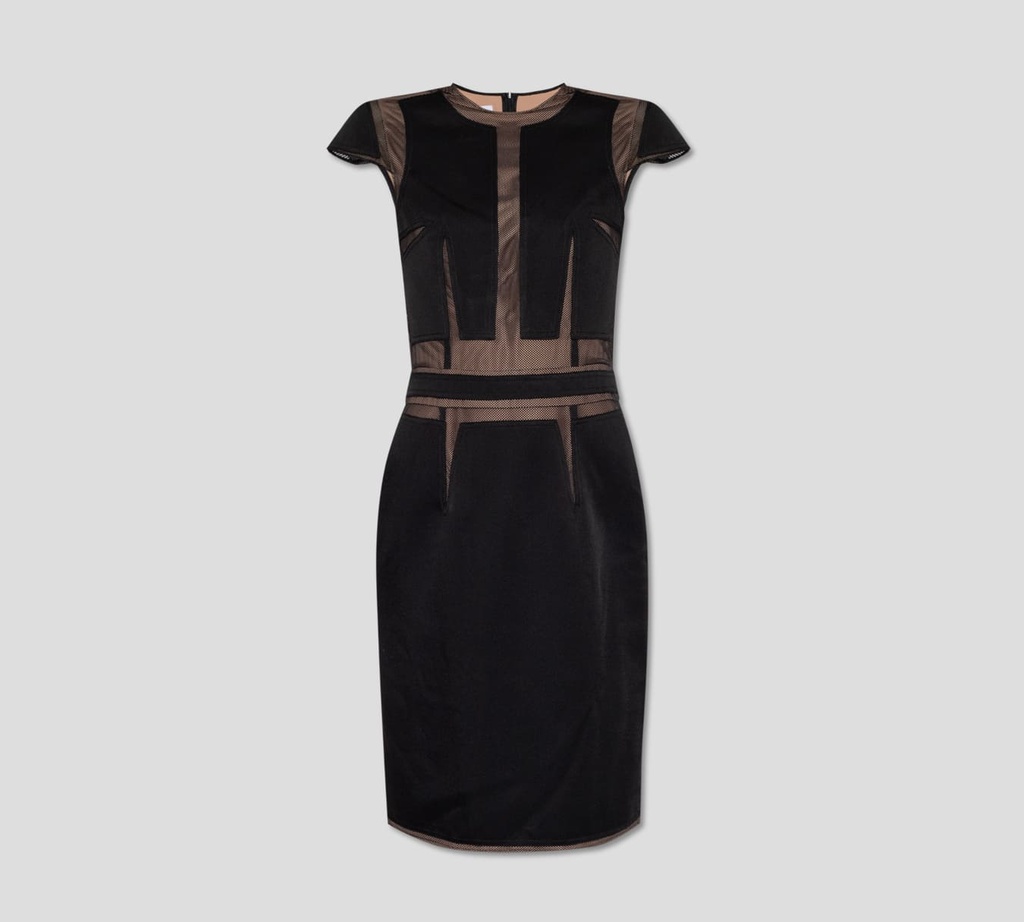 Moschino - VESTIDO CON FONDO NUDE E INTERVENCIONES EN TELA DE MALLA