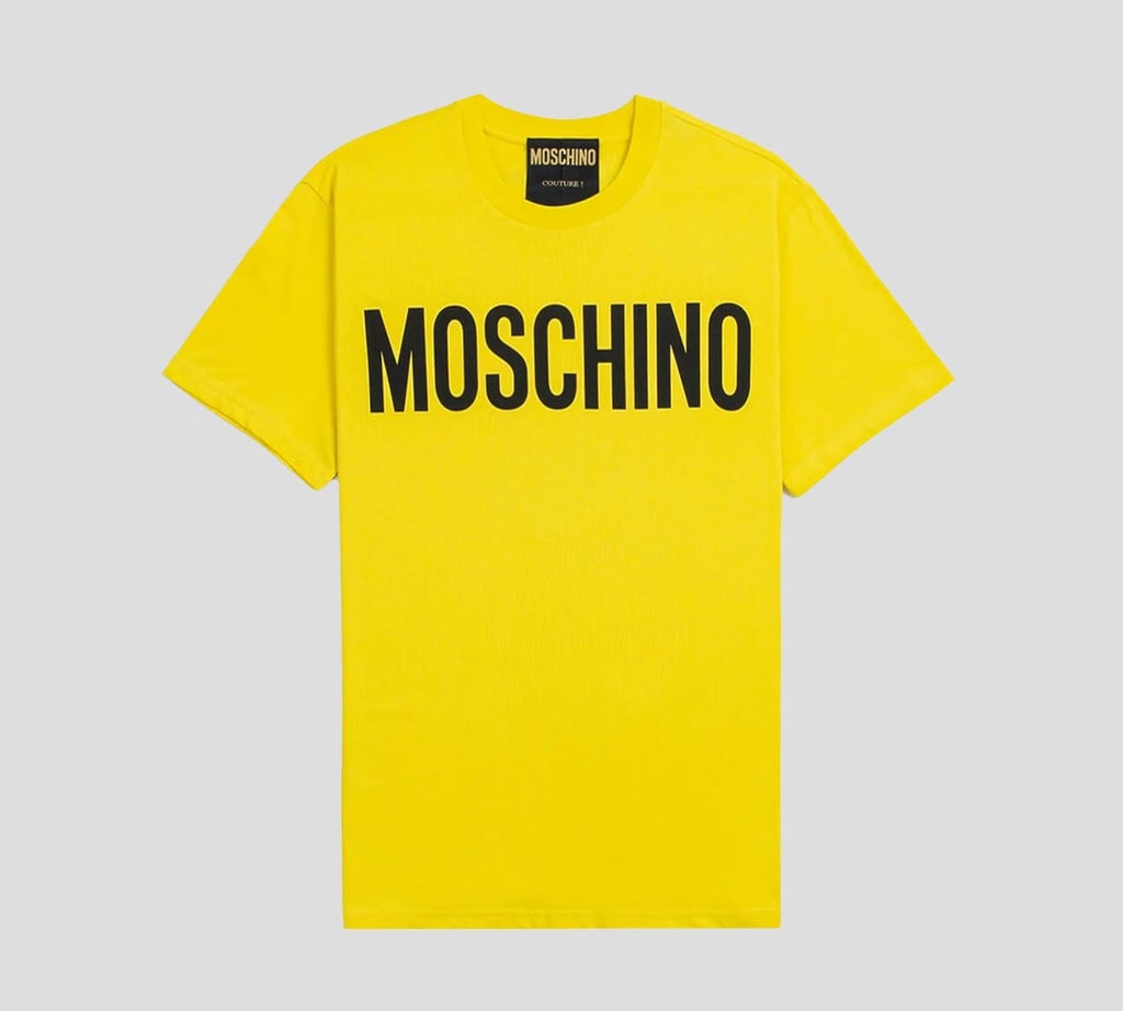 Moschino - FRANELA CUELLO REDONDO CON LOGO ESTAMPADO SOBRE EL PECHO