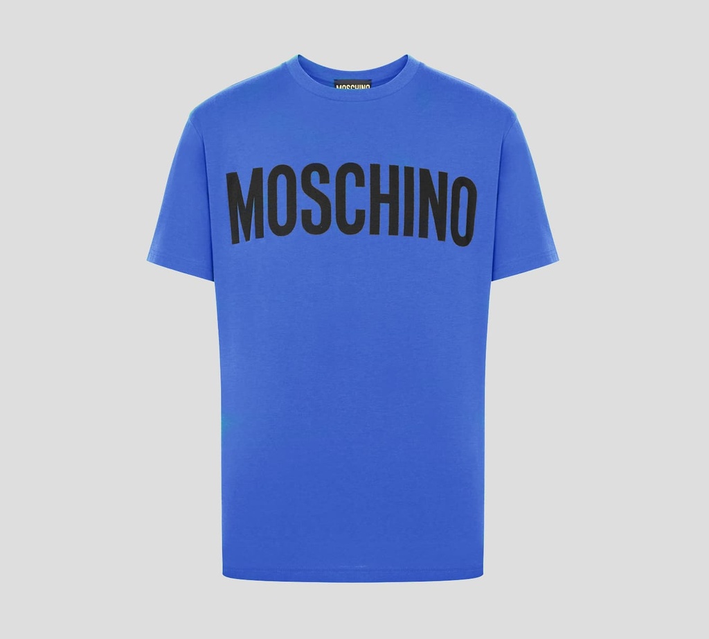 Moschino - FRANELA CUELLO REDONDO CON LOGO ESTAMPADO SOBRE EL PECHO