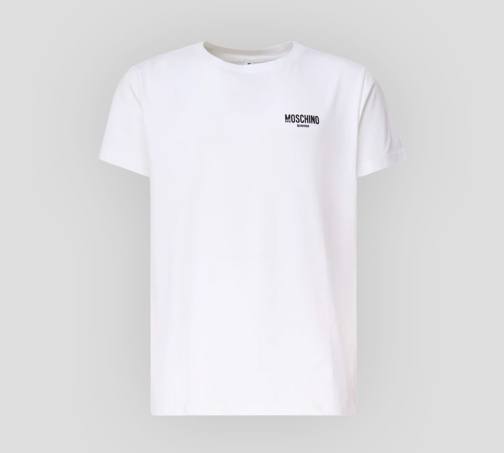 Moschino - FRANELA CUELLO REDONDO CON LOGO SWIM ESTAMPADO SOBRE EL PECHO