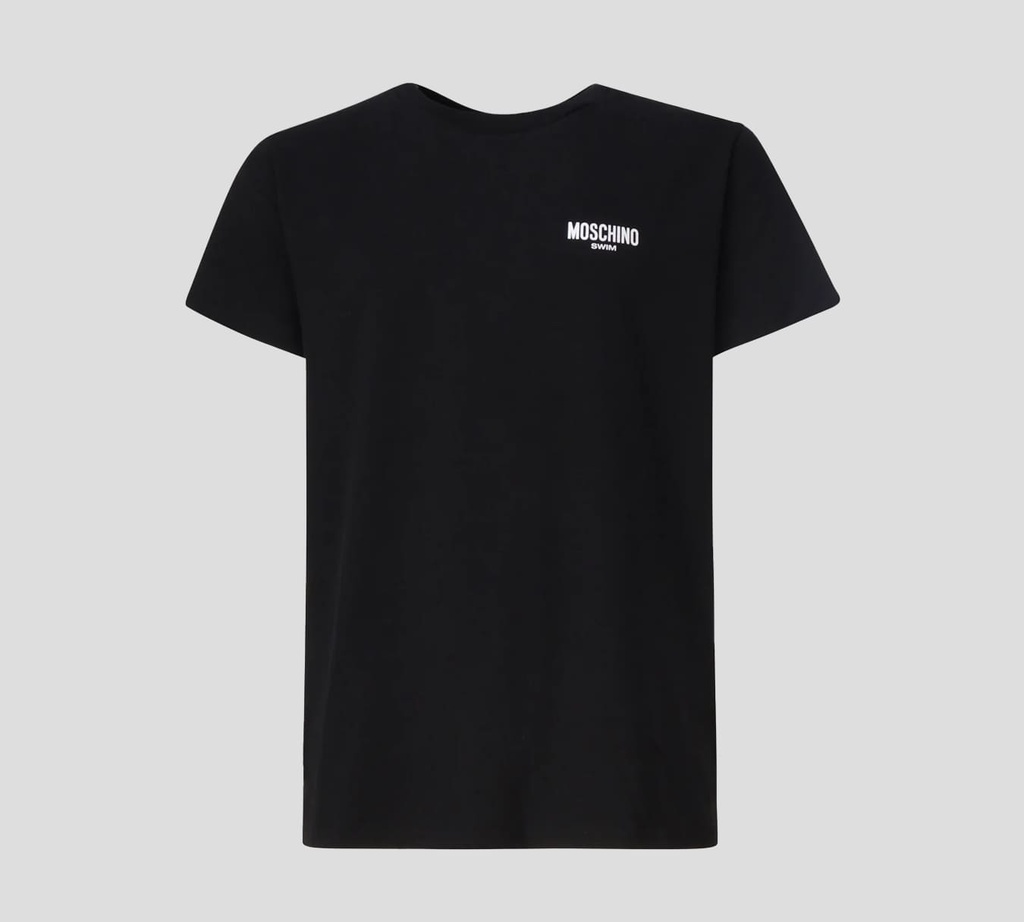 Moschino - FRANELA CUELLO REDONDO CON LOGO SWIM ESTAMPADO SOBRE EL PECHO