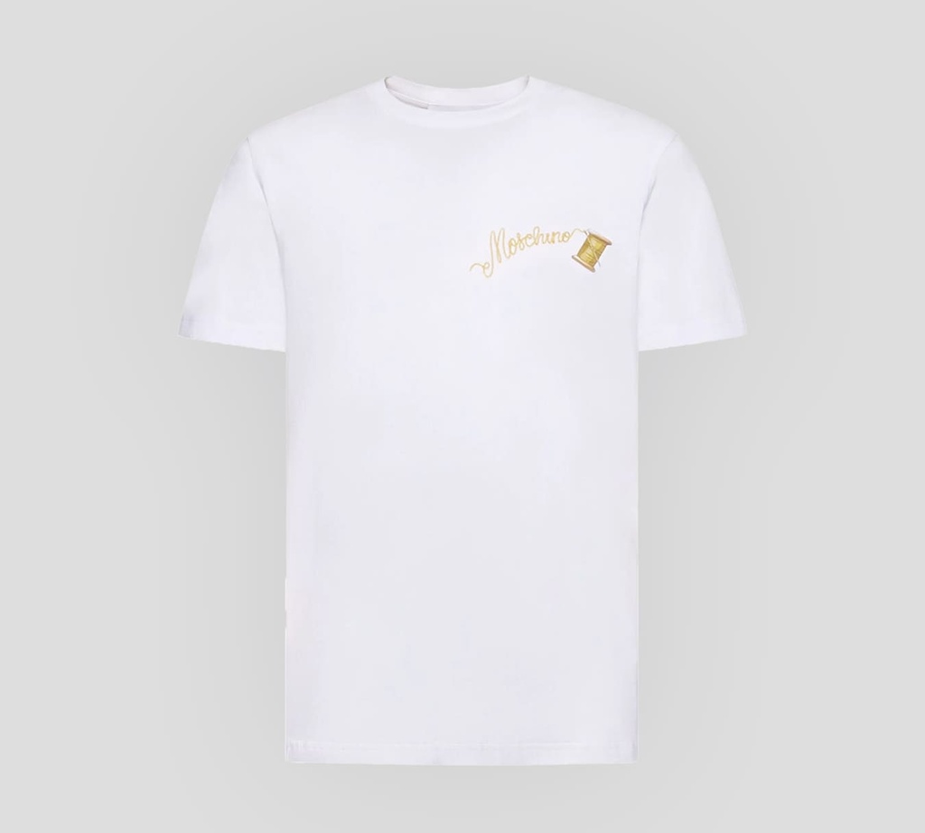 Moschino - FRANELA CUELLO REDONDO CON LETRAS BORDADAS EN EL PECHO