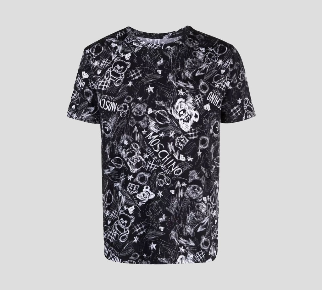 Moschino - FRANELA CUELLO REDONDO CON PRINT DE RAYONES DIVERSOS