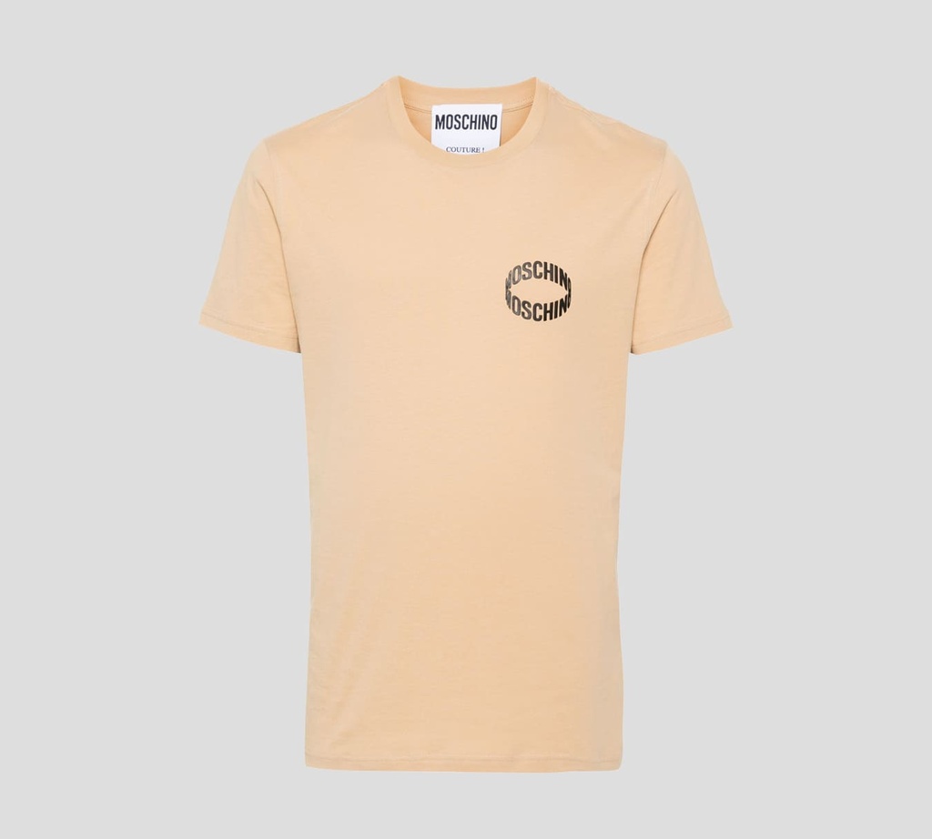 Moschino - FRANELA CUELLO REDONDO CON LOGO ELÍPTICO SOBRE EL PECHO