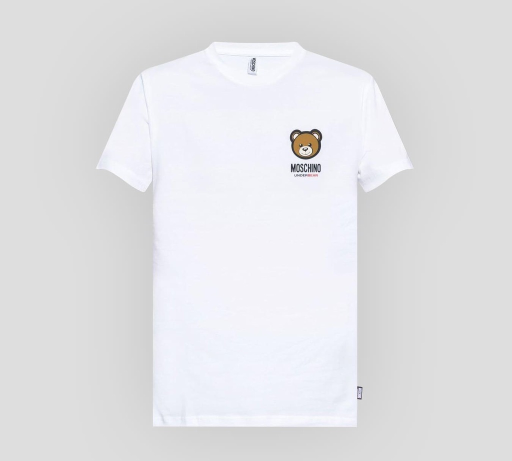 Moschino - FRANELA CUELLO REDONDO CON OSO DE GOMA "UNDERBEAR" SOBRE EL PECHO