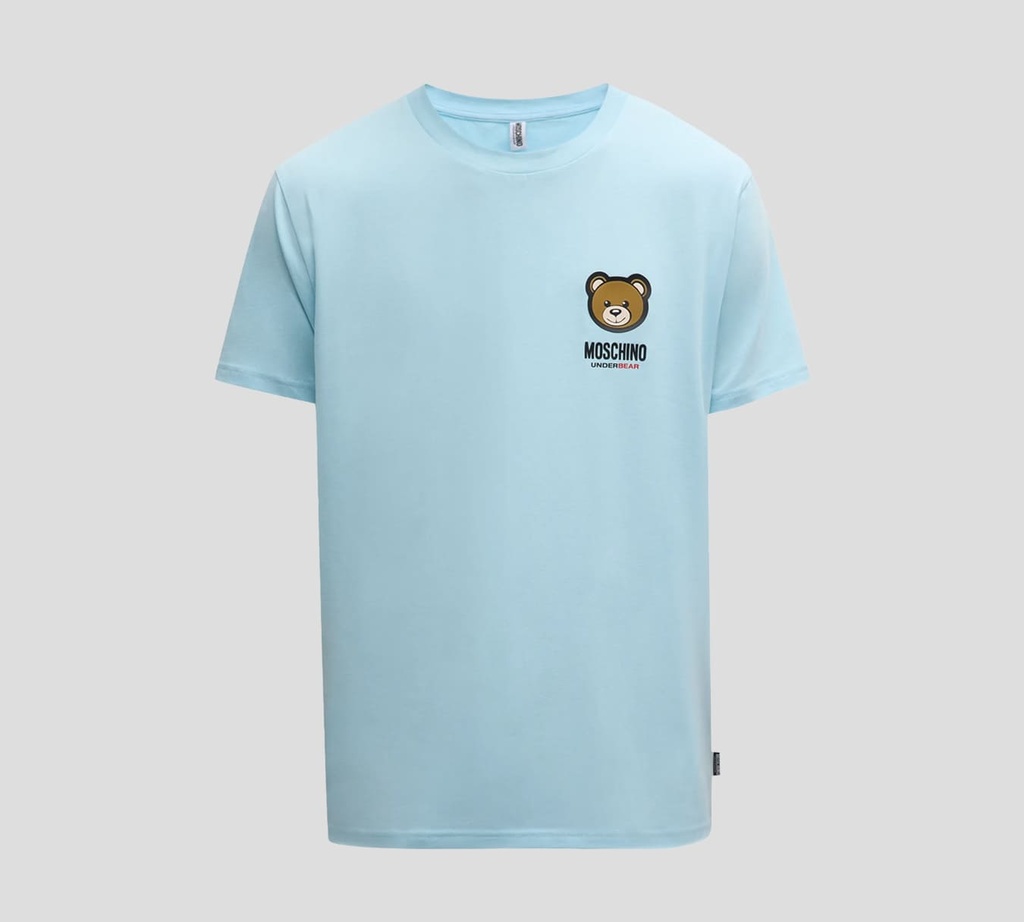 Moschino - FRANELA CUELLO REDONDO CON OSO DE GOMA "UNDERBEAR" SOBRE EL PECHO