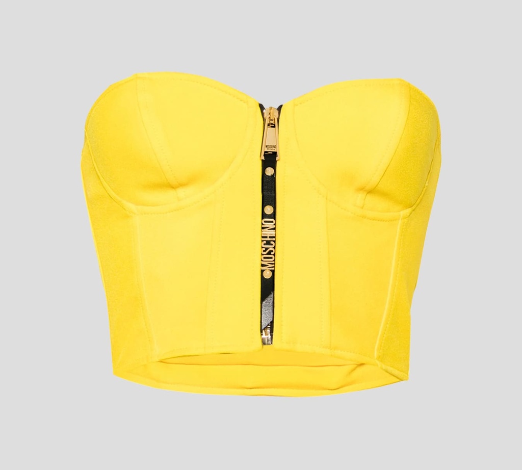 Moschino - TOP BUSTIER STRAPLESS CON CIERRE FRONTAL METÁLICO