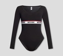 Moschino - BODY MANGA LARGA CON CUELLO REDONDO Y BANDA ELÁSTICA