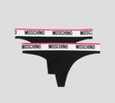 Moschino - BI PACK DE PANTY HILO CON BANDA ELÁSTICA DE MARCA A LA CADERA
