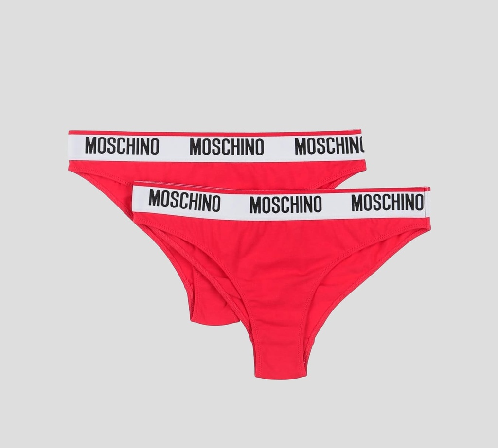 Moschino - BI PACK DE PANTY CON BANDA ELÁSTICA DE MARCA A LA CADERA