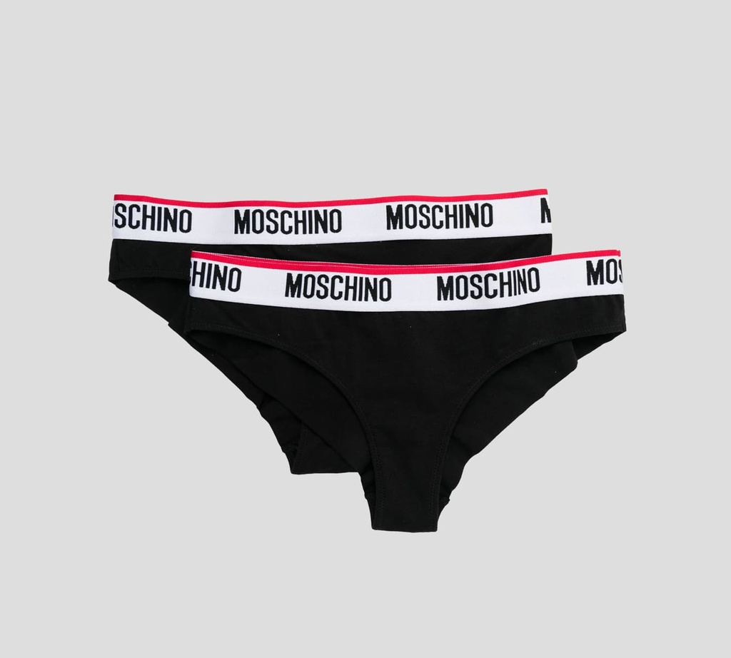 Moschino - BI PACK DE PANTY CON BANDA ELÁSTICA DE MARCA A LA CADERA