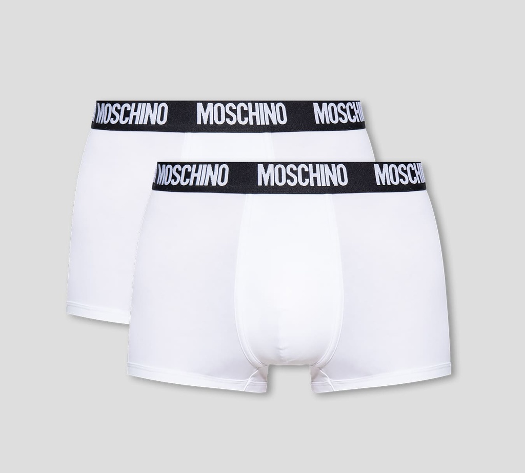 Moschino - BI PACK DE BOXER CON BANDA ELÁSTICA NEGRA A LA CADERA