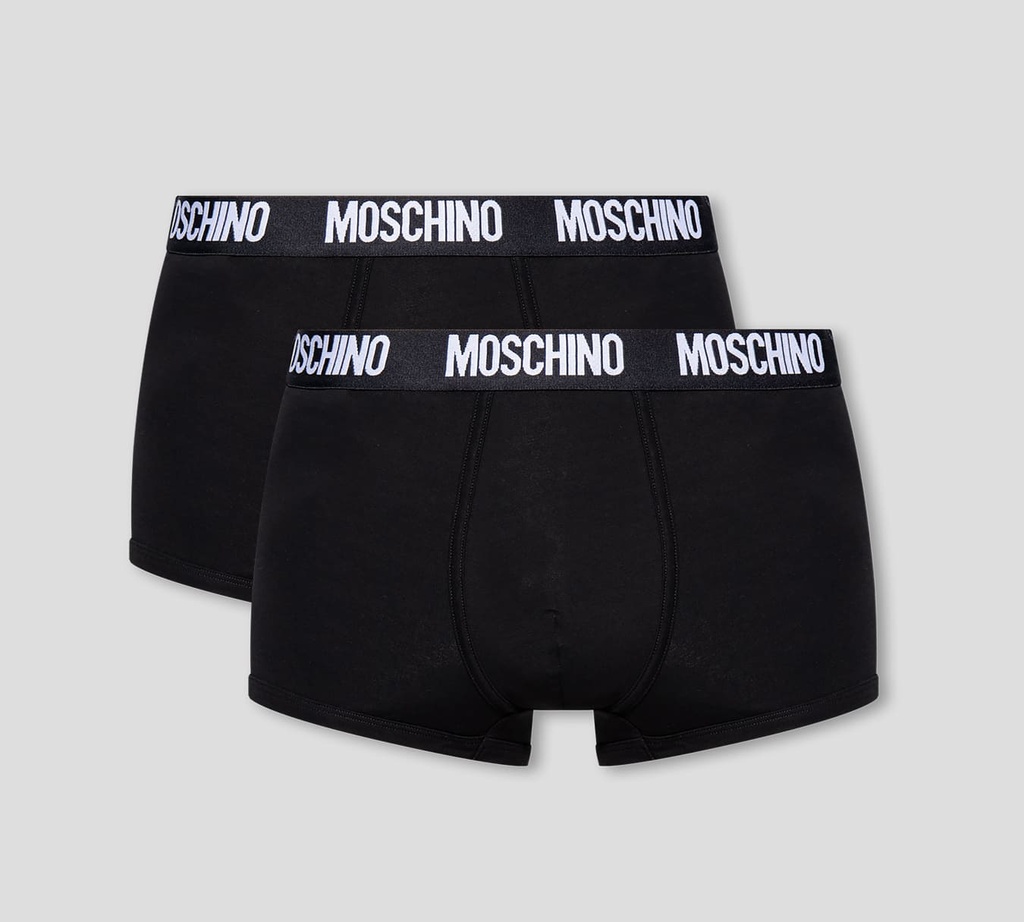 Moschino - BI PACK DE BOXER CON BANDA ELÁSTICA NEGRA A LA CADERA