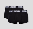 Moschino - BI PACK DE BOXER CON BANDA ELÁSTICA NEGRA A LA CADERA