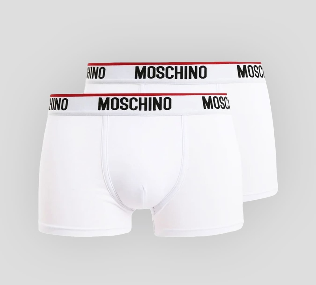 Moschino - BI PACK DE BOXER CON LÍNEA ROJA SOBRE BANDA ELÁSTICA