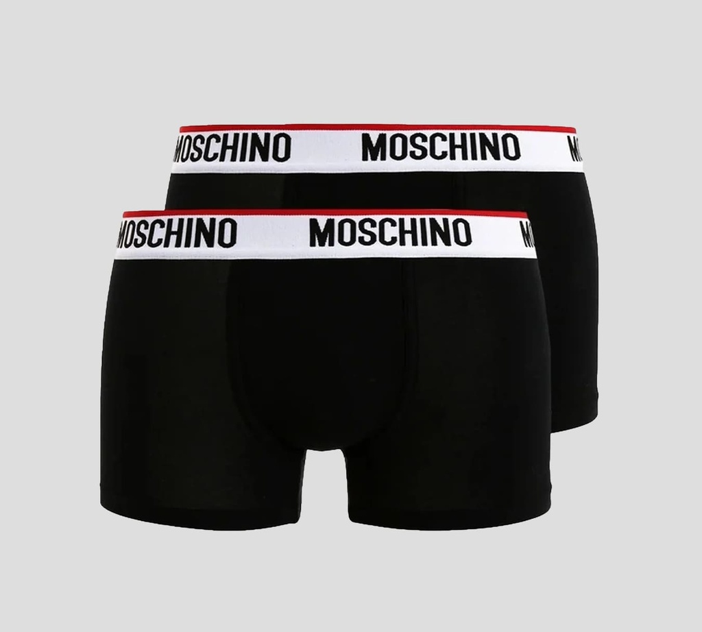 Moschino - BI PACK DE BOXER CON LÍNEA ROJA SOBRE BANDA ELÁSTICA