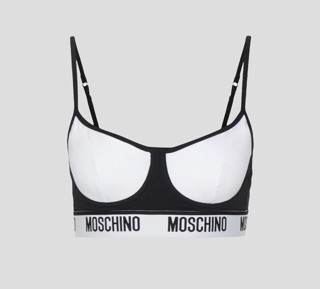 Moschino - BRASIER BICOLOR CON BARILLA Y BANDA ELÁSTICA BAJO EL BUSTO