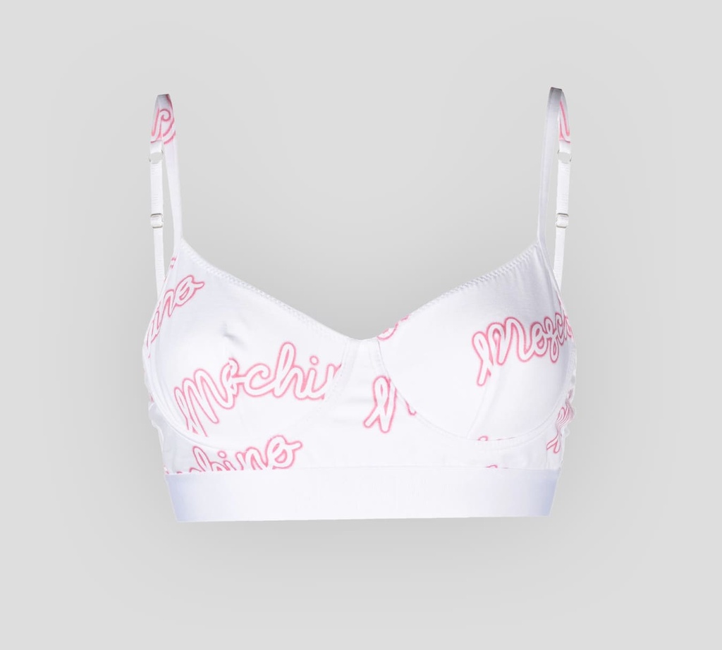 Moschino - BRASIER CON BARILLA, BANDA ELÁSTICA BAJO EL BUSTO Y ESTAMPADO SCRIPT