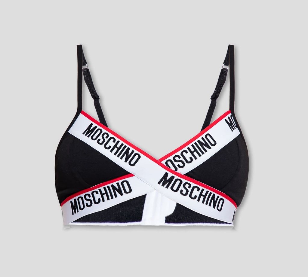 Moschino - BRALETTE CON BANDA ELÁSTICA CRUZADA EN "X" SOBRE EL BUSTO