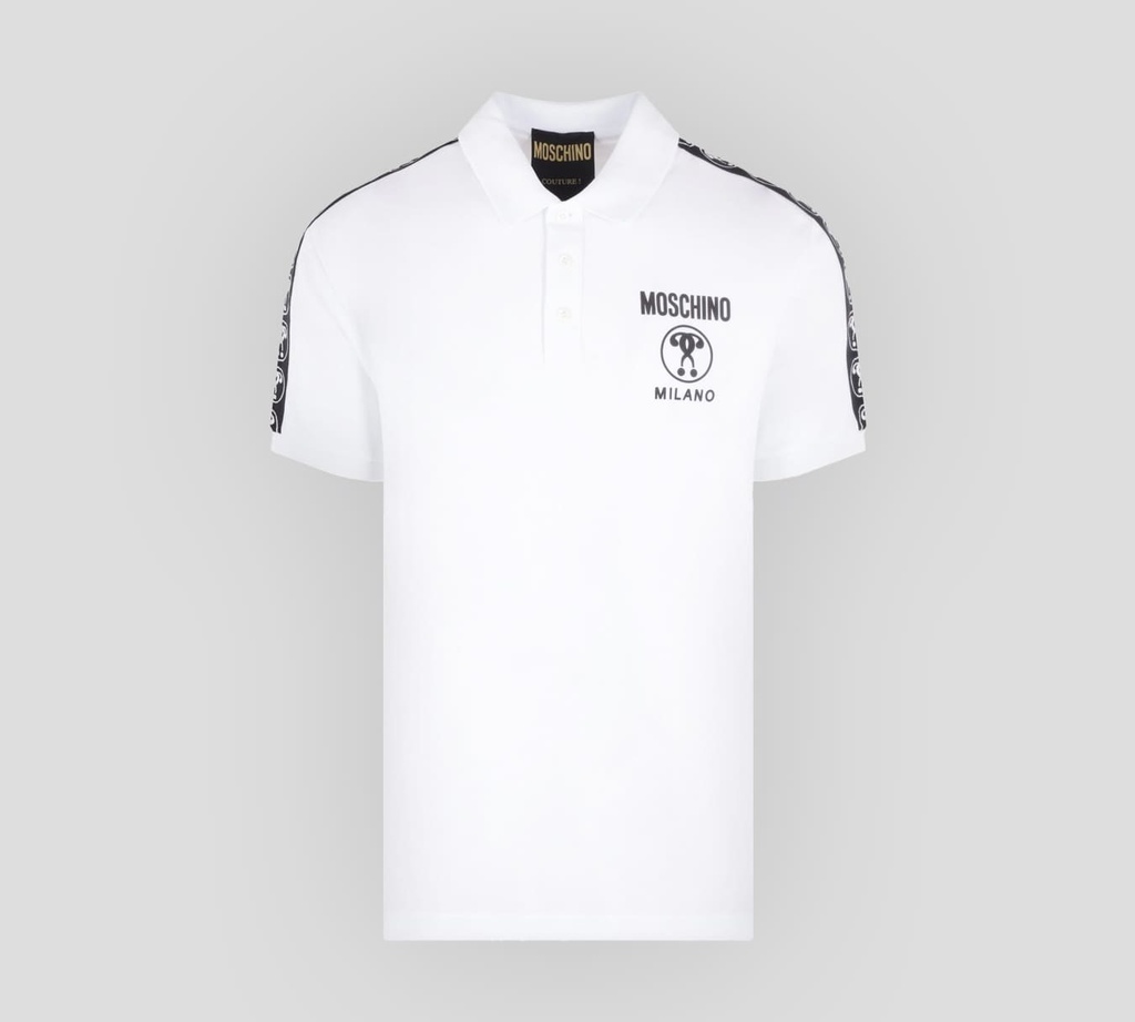 Moschino - POLO "MILANO" CON BANDAS ELÁSTICAS SOBRE MANGAS