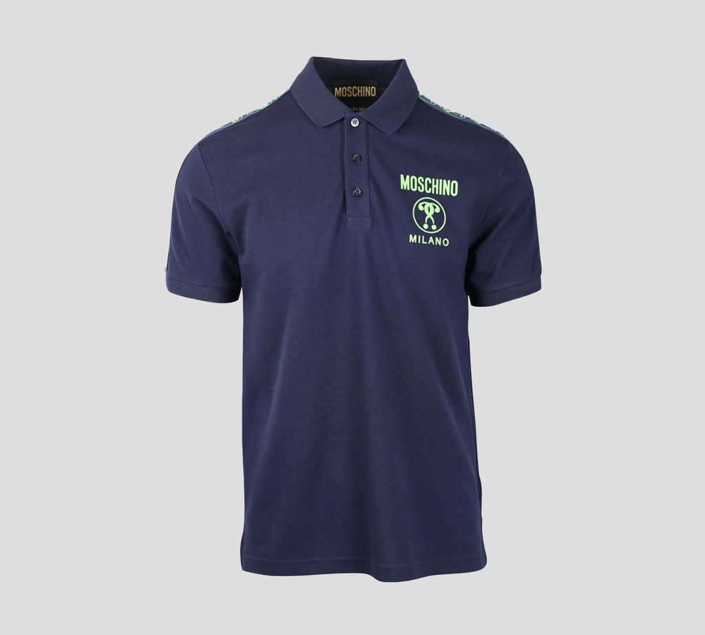 Moschino - POLO "MILANO" CON BANDAS ELÁSTICAS SOBRE MANGAS