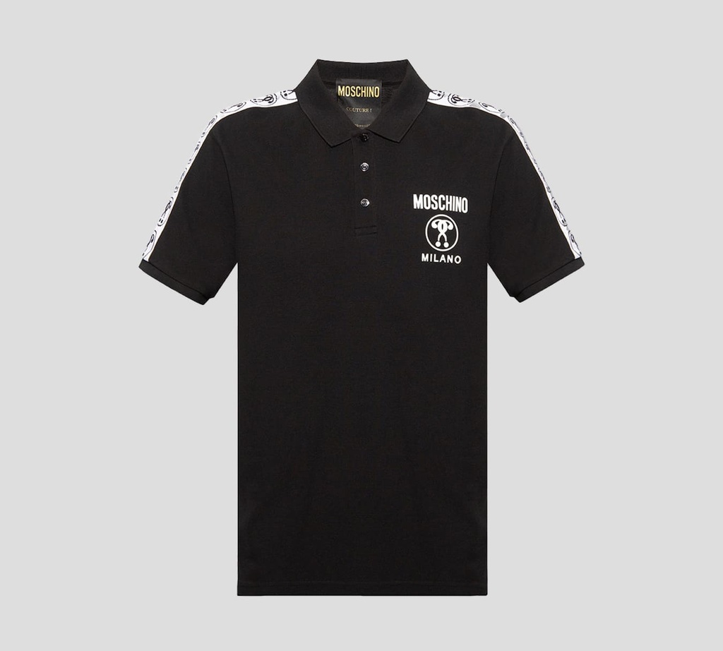 Moschino - POLO "MILANO" CON BANDAS ELÁSTICAS SOBRE MANGAS