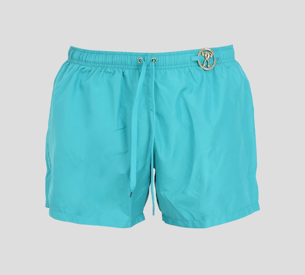 Moschino - SHORT DE PLAYA UNICOLOR CON HEBILLA MILANO DORADA