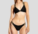 Moschino - TOP DE BIKINI EN TELA BRILLANTE CON BANDAS ELÁSTICAS EN "X" SOBRE LA ESPALDA
