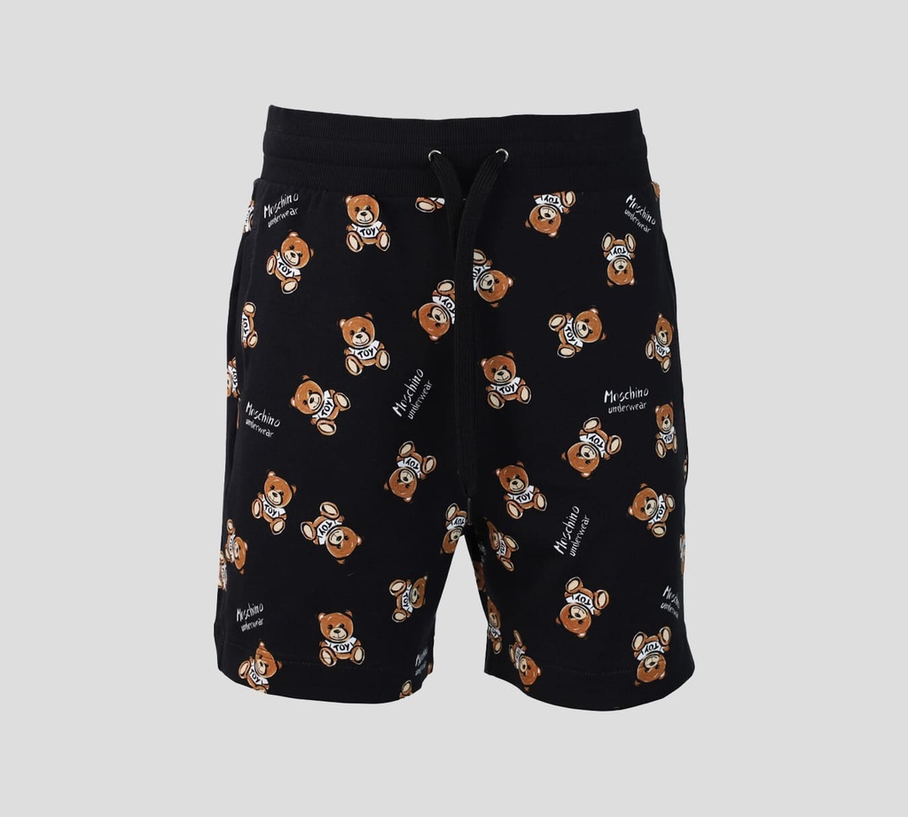 Moschino - SHORT DE ALGODÓN CON ESTAMPADO DE OSOS MARRONES