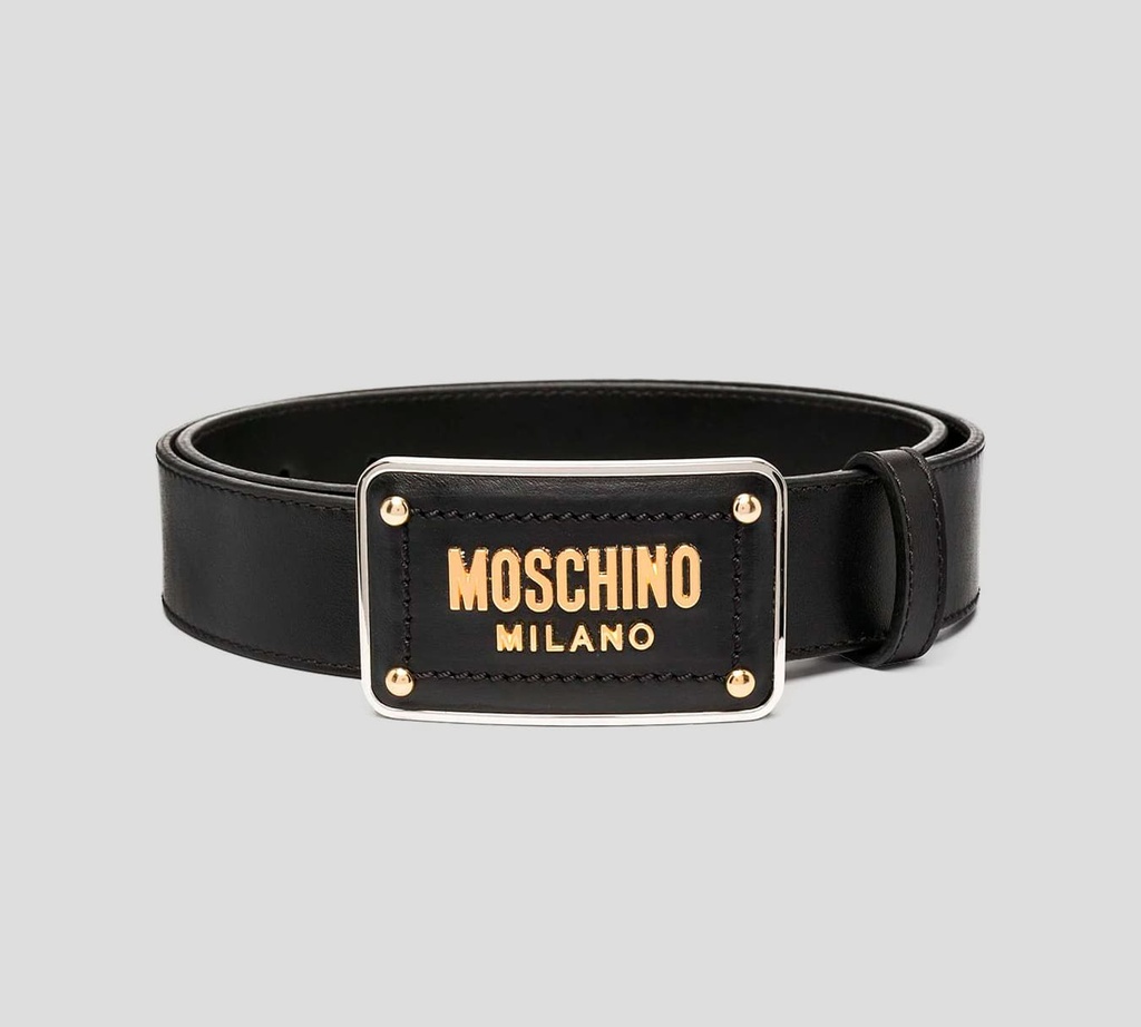 Moschino - CINTURÓN CON HEBILLA RECTÁNGULAR GRUESA