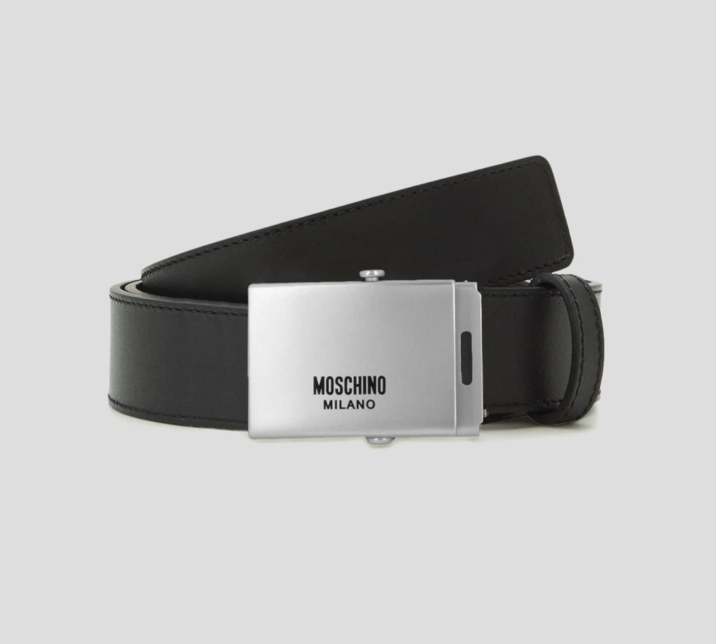 Moschino - CINTURÓN MILANO CON HEBILLA ESPEJO CUADRADA