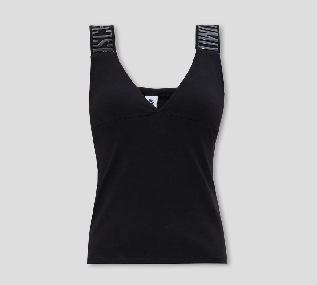 Moschino - CAMISETA CON TIRAS DE BANDAS ELÁSTICAS GRUESAS