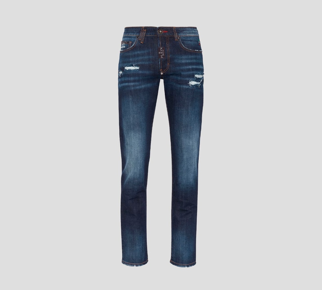 Philipp Plein - SKINNY JEANS CORTE SUPER STRAIGHT CON RASGADURAS