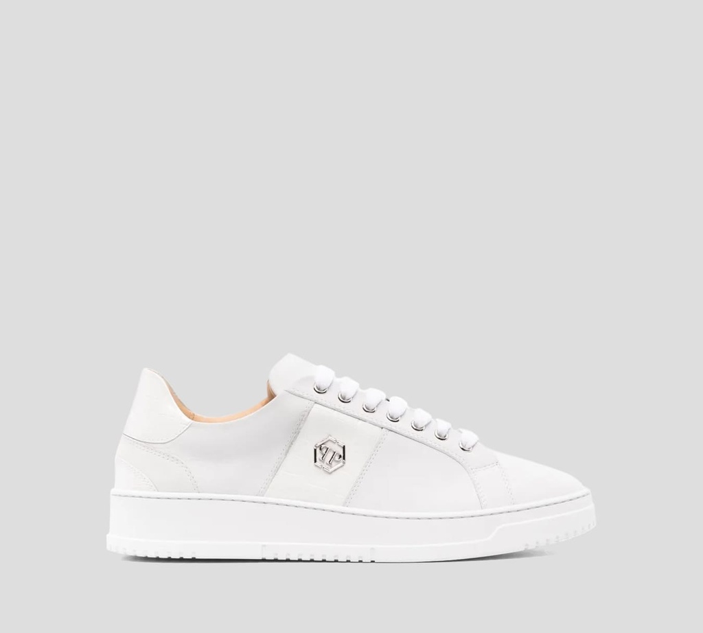 Philipp Plein - SNEAKERS CROCO PRINT CON PLACA METÁLICA HEXAGONAL