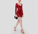 Elisabetta Franchi - VESTIDO CORTO DE LENTEJUELAS CON FRUNCIDO FRONTAL